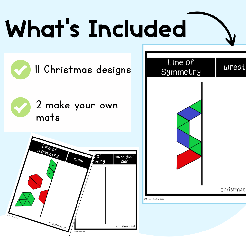 Christmas Line of Symmetry Pattern Block Mats