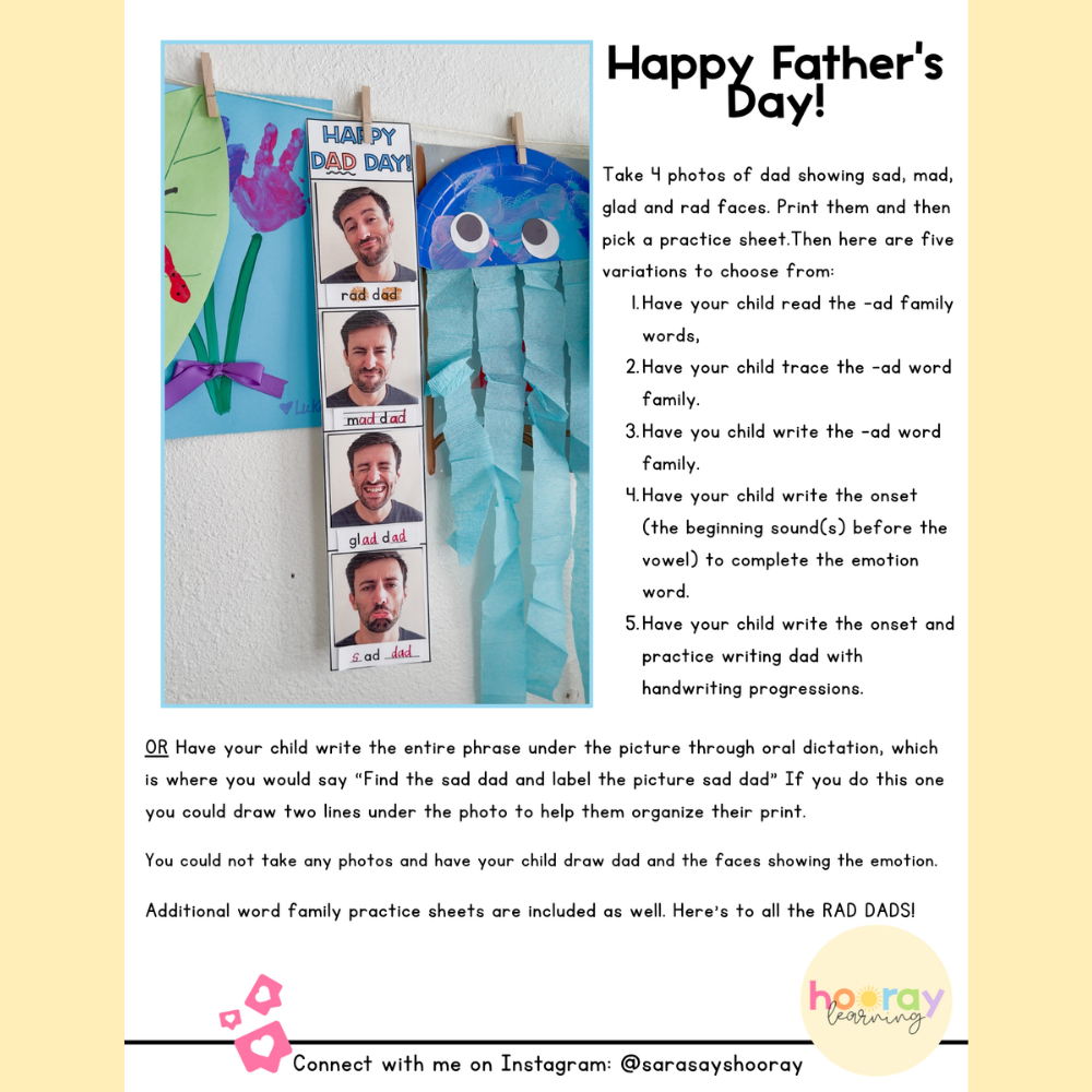 Father's Day Phonics & Keepsake (-ad Word Family)