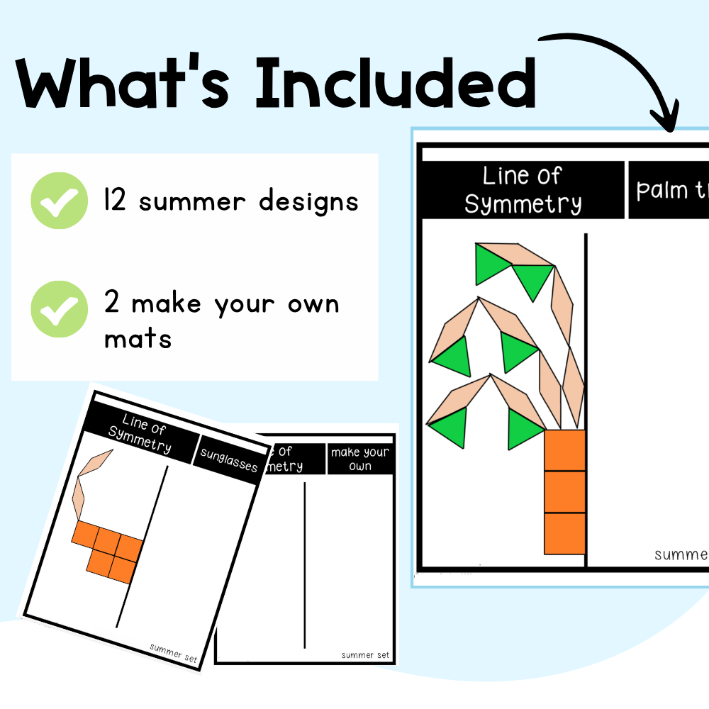 Summer Line of Symmetry Pattern Block Mats